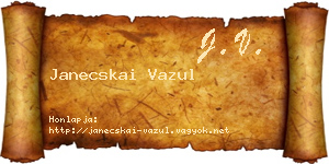 Janecskai Vazul névjegykártya